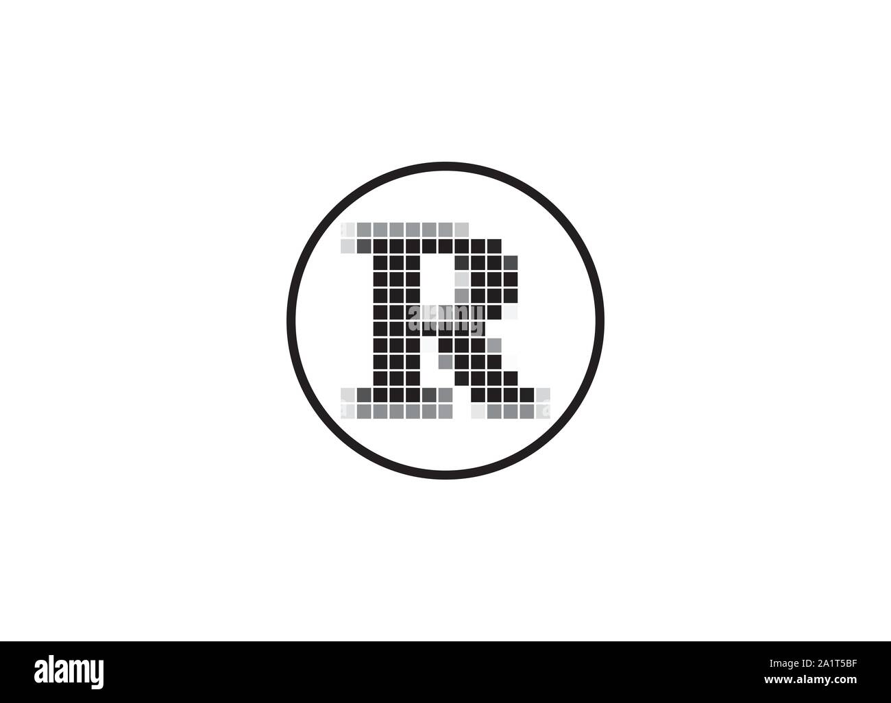 Brief Pixel Motion Logo, Pixel schreiben Vector Logo, Pixel Logo Design Element, abstrakte Moderne Pixel erste Logo Design Stock Vektor