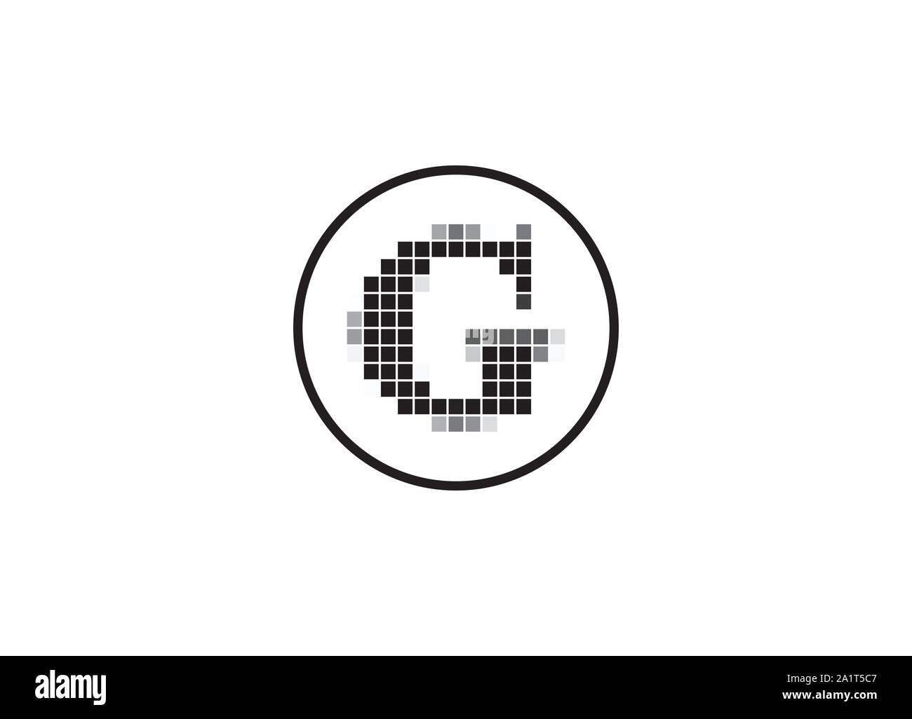 Brief Pixel Motion Logo, Pixel schreiben Vector Logo, Pixel Logo Design Element, abstrakte Moderne Pixel erste Logo Design Stock Vektor