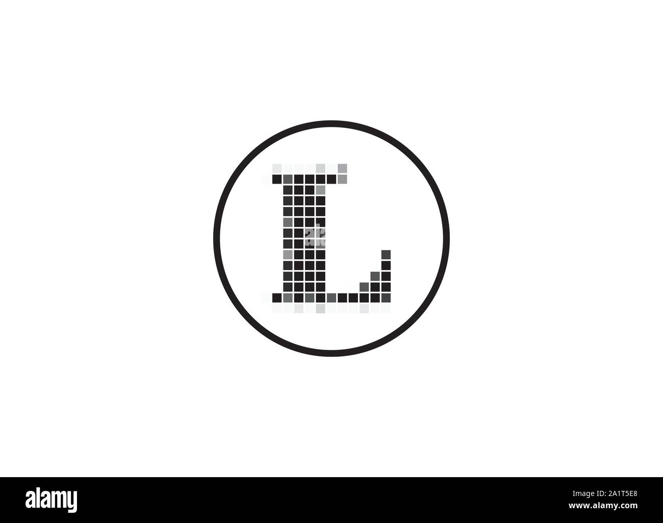 Brief Pixel Motion Logo, Pixel schreiben Vector Logo, Pixel Logo Design Element, abstrakte Moderne Pixel erste Logo Design Stock Vektor