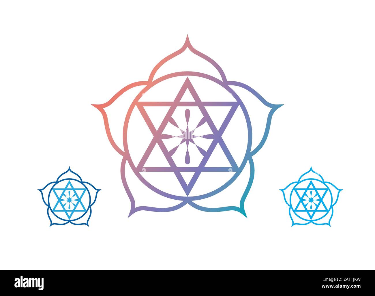 Yoga Logo Vorlage, Lotus flower Logo mit menschlichen Silhouette, Yoga logo Vektor Emblem, Yoga pose Vektor logo Vorlage. Beauty, Wellness, Entspannen, Stock Vektor