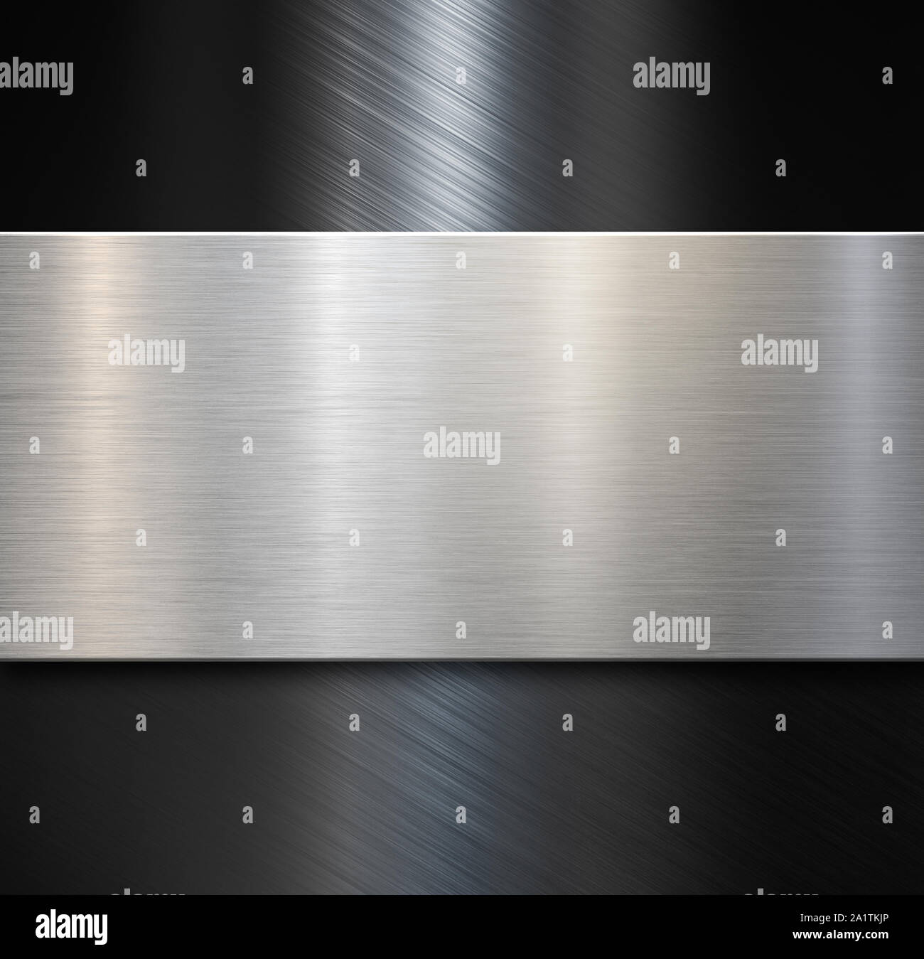 Aus gebürstetem Stahl oder Aluminium Metall Hintergrund 3d Illustration Stockfoto