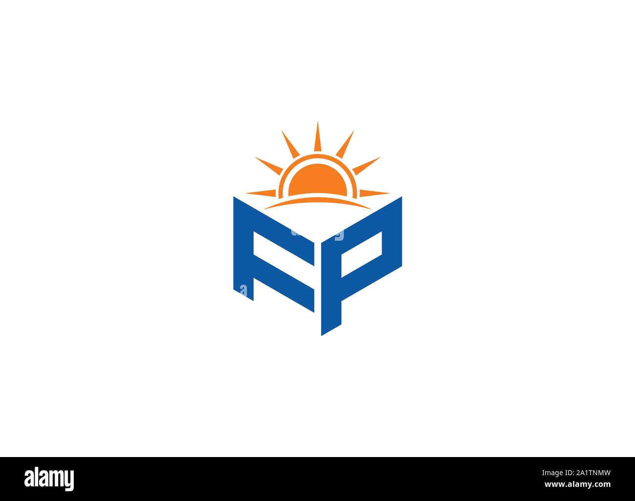 Abstrakte polygonalen Schreiben Logo, Hexagon schreiben Logo, polygonal Brief mit Sun Logo singen und Symbol, Monogramm logo, Sun Logo Design, sunset Logo Stock Vektor