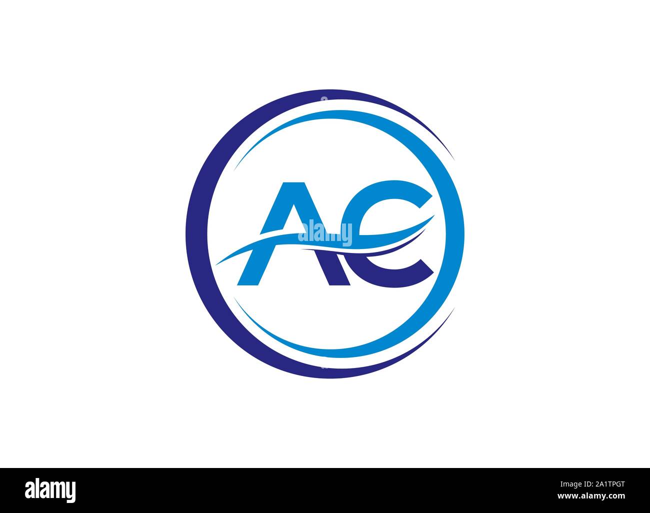 Schreiben AC mit Wasser wave Logo Design Stock Vektor