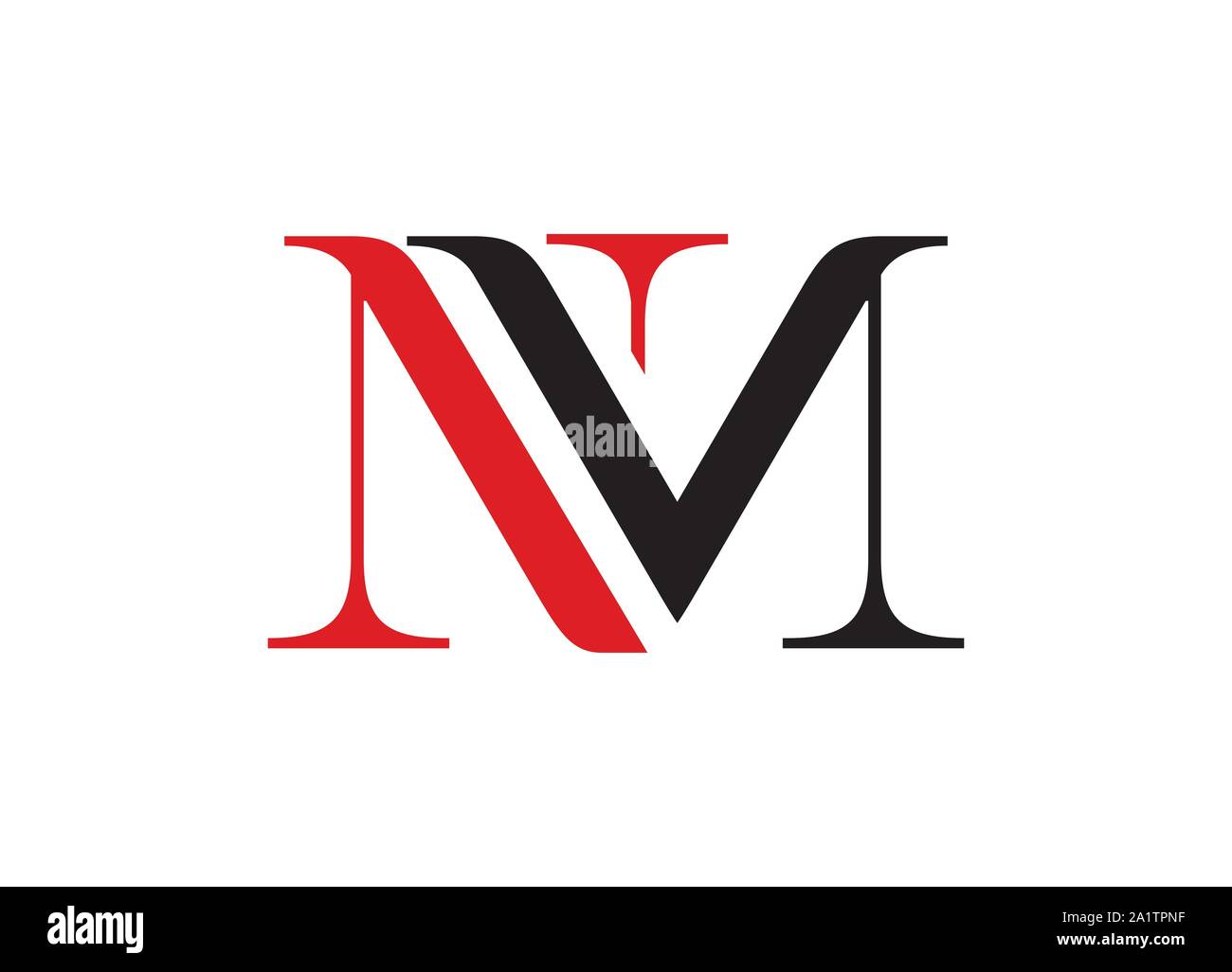 Minimalistische NM-Logo, Schreiben mark Logo Stock Vektor