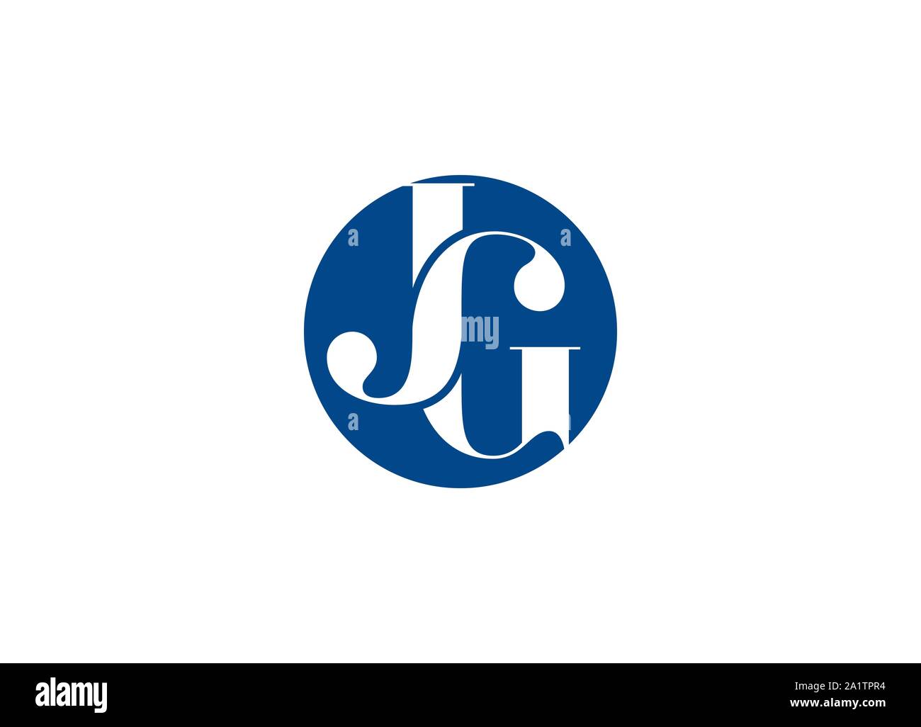 J&G schreiben Logo, JG-Logo in runde Form Stock Vektor