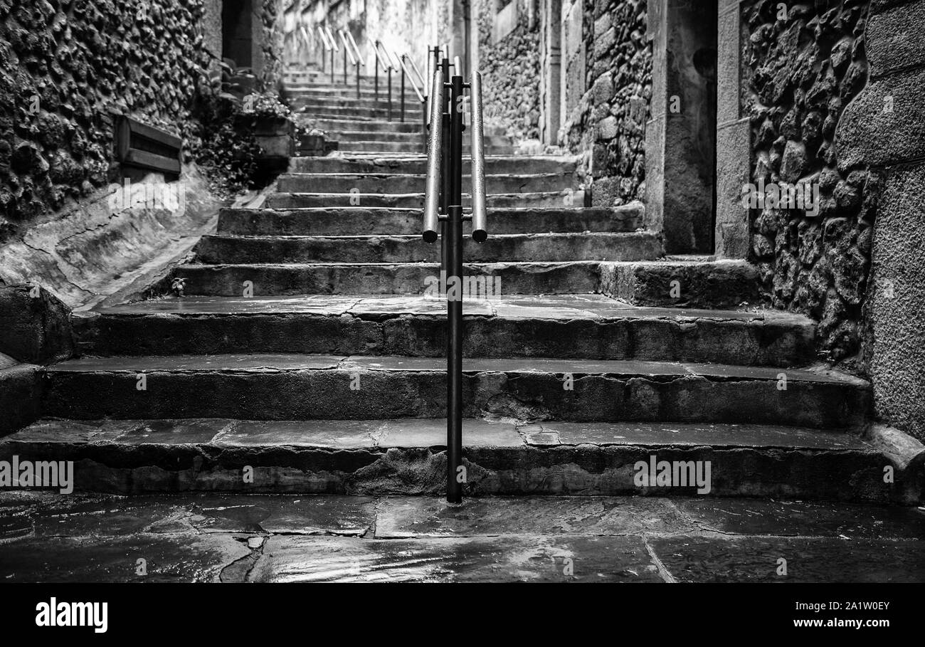 Alte Steintreppe, Zugang detail Stockfoto