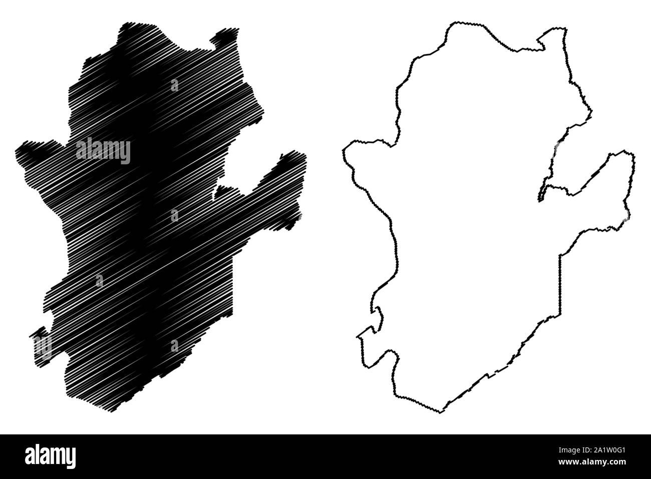 Östlichen Provinz (Republik Sierra Leone, Salone) Karte Vektor-illustration, kritzeln Skizze östlichen Karte Stock Vektor