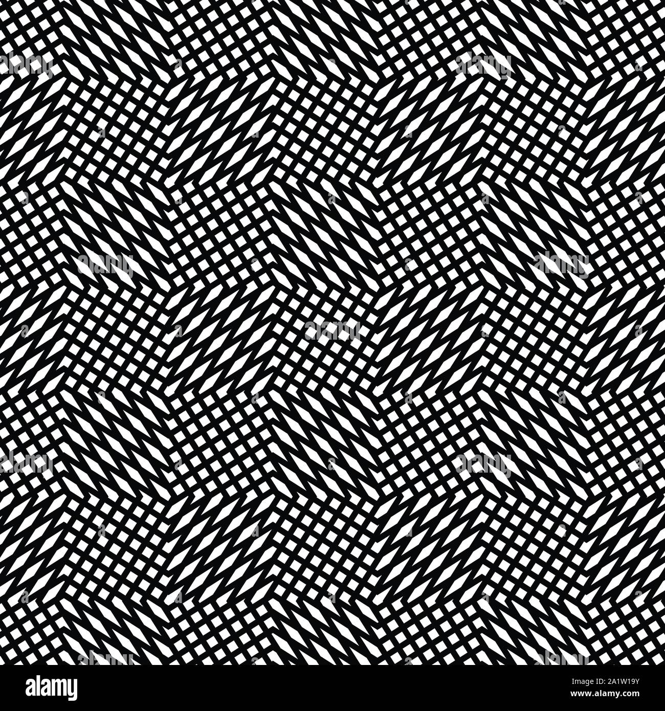 Warp, retikuläre Array, Matrix der Linien. Komplexe geometrische Net, Web zellularen Muster, zelluläre Hintergrund. In freier Form, amorphe Gitter, lat. Stock Vektor