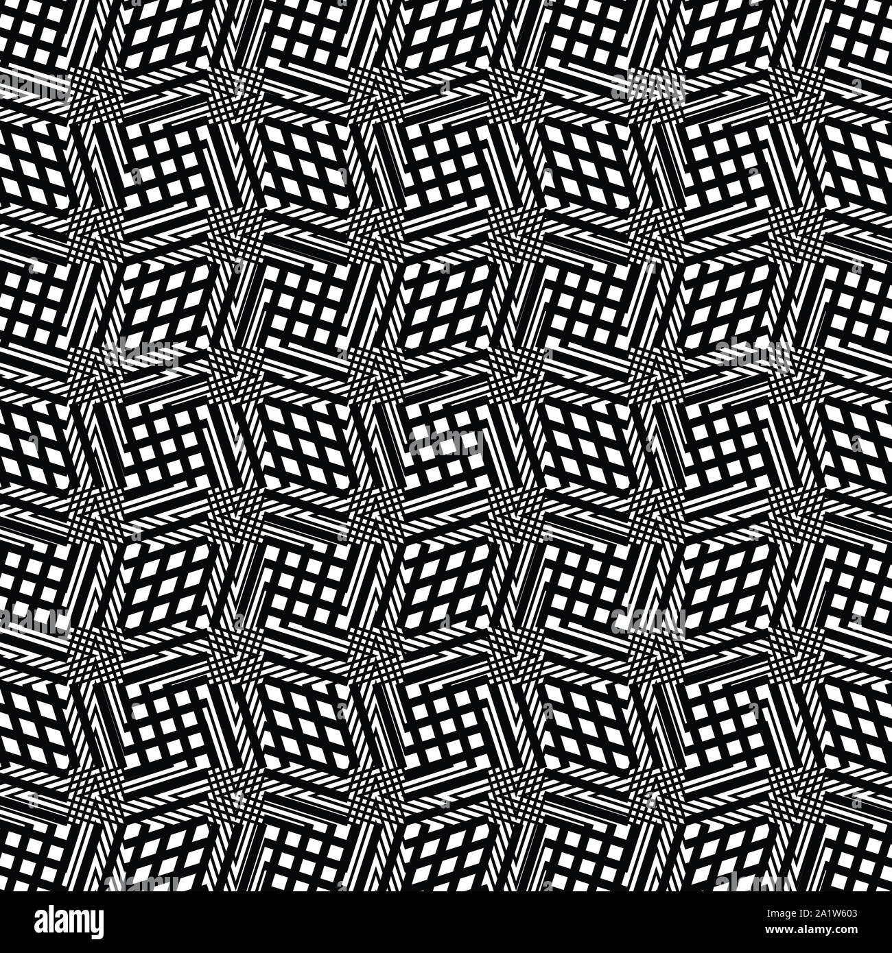 Warp, retikuläre Array, Matrix der Linien. Komplexe geometrische Net, Web zellularen Muster, zelluläre Hintergrund. In freier Form, amorphe Gitter, lat. Stock Vektor