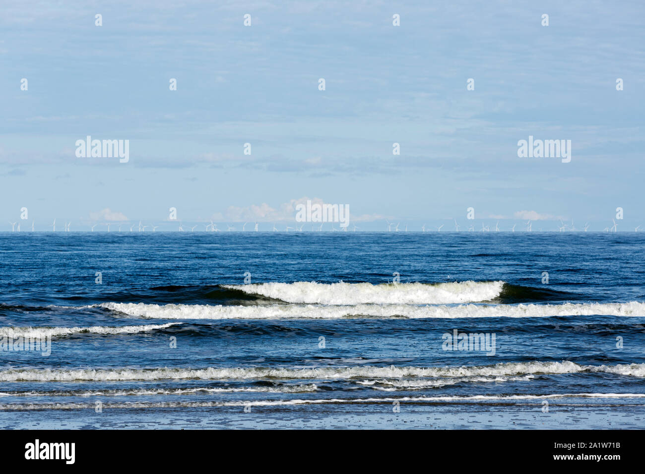 Norderney, Nordstrand, Strand, Meer, Windpark Stockfoto