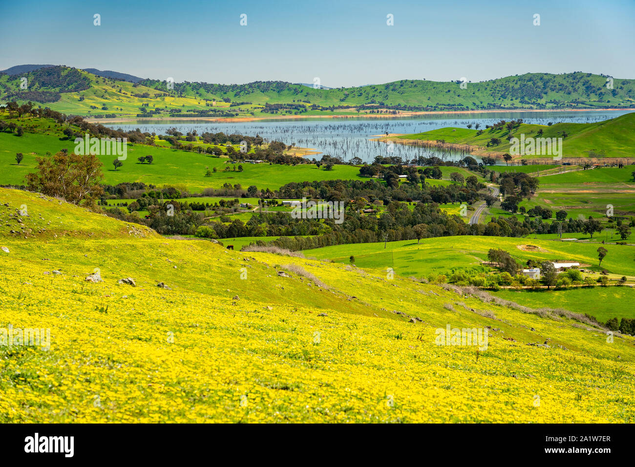 Tallangatta Aussichtspunkt in Rural Victoria, Australien Stockfoto