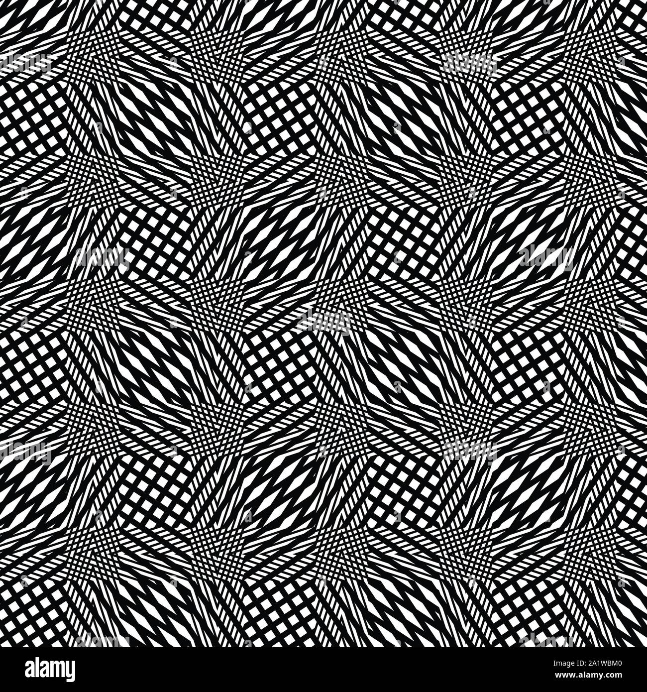 Warp, retikuläre Array, Matrix der Linien. Komplexe geometrische Net, Web zellularen Muster, zelluläre Hintergrund. In freier Form, amorphe Gitter, lat. Stock Vektor