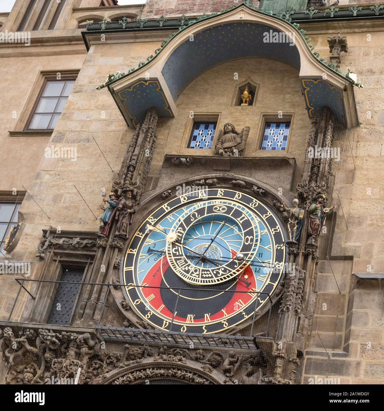 Astronomische Uhr in Prag (Prager Orloj), eine mittelalterliche Uhr in der Altstädter Ring, Prag, Tschechische Republik Stockfoto