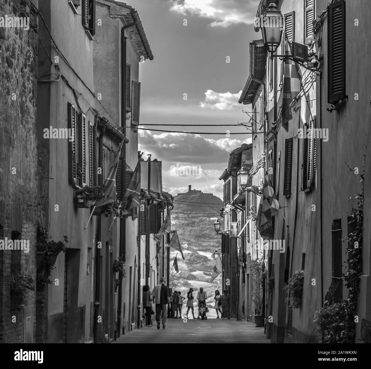 Celle sul Rigo ist eine echte Toskanische Schönheit, in der Val d'Orcia im Süden der Toskana Stockfoto