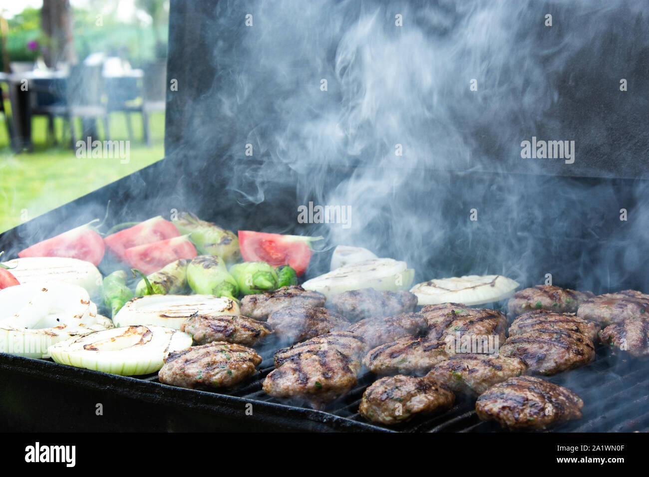 Grill Hamburger essen Burger Foto Stockfoto