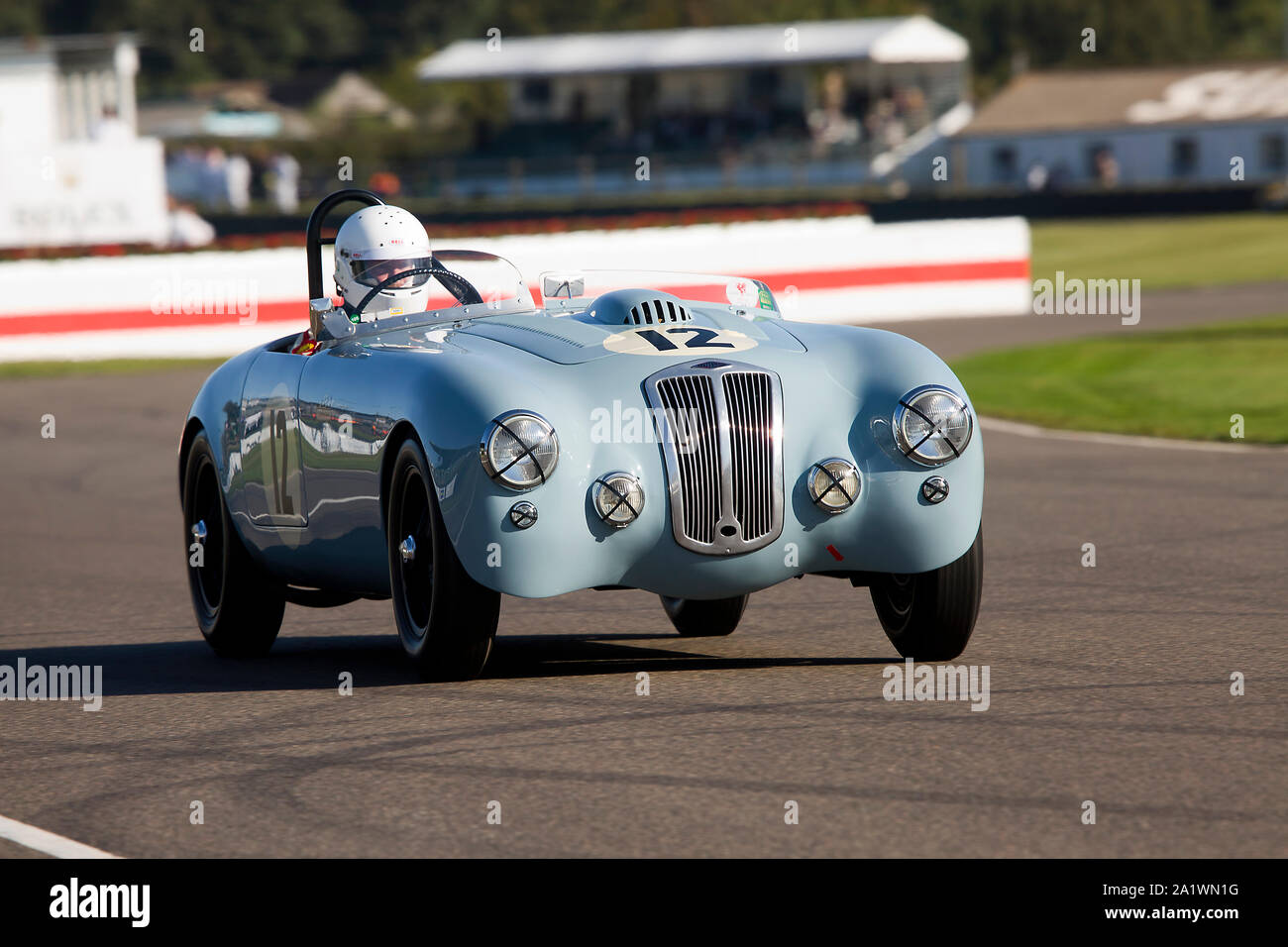 1952 Frazer Nash Targa Florio von Guy Harman in der Freddie März Memorial Trophy am Goodwood Revival 14. Sept 2019 in Chichester, England angetrieben. Stockfoto