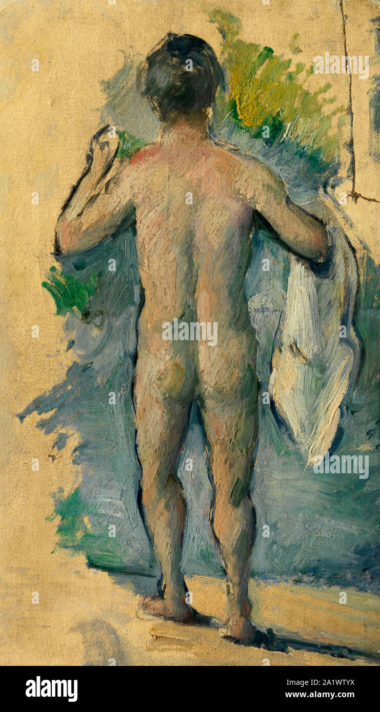 Badende stehend von hinten gesehen von Paul Cézanne Stockfoto
