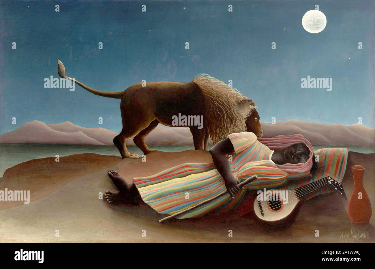 La Bohémienne endormie, die schlafende Zigeunerin - Zingara che dorme, 1897, von Henri Rousseau, Stockfoto