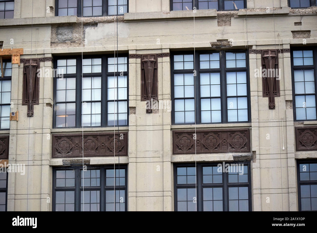 Windows und architektonischen Details des Montgomery Ward Bauunternehmen komplexe Chicago Illinois Vereinigte Staaten von Amerika Stockfoto