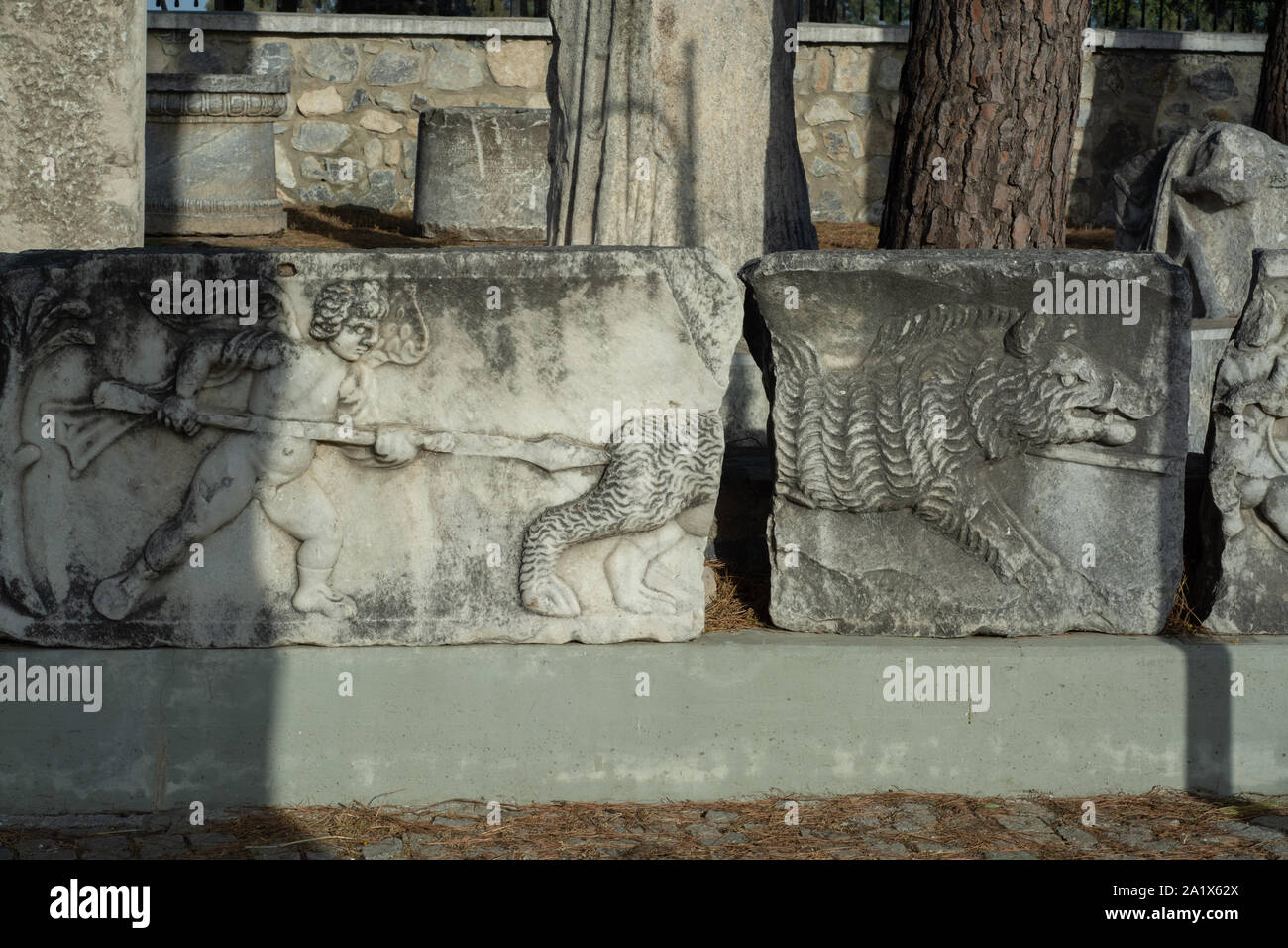 Hellenistische Theater in Milet tierischen und menschlichen Figuren (19) Stockfoto