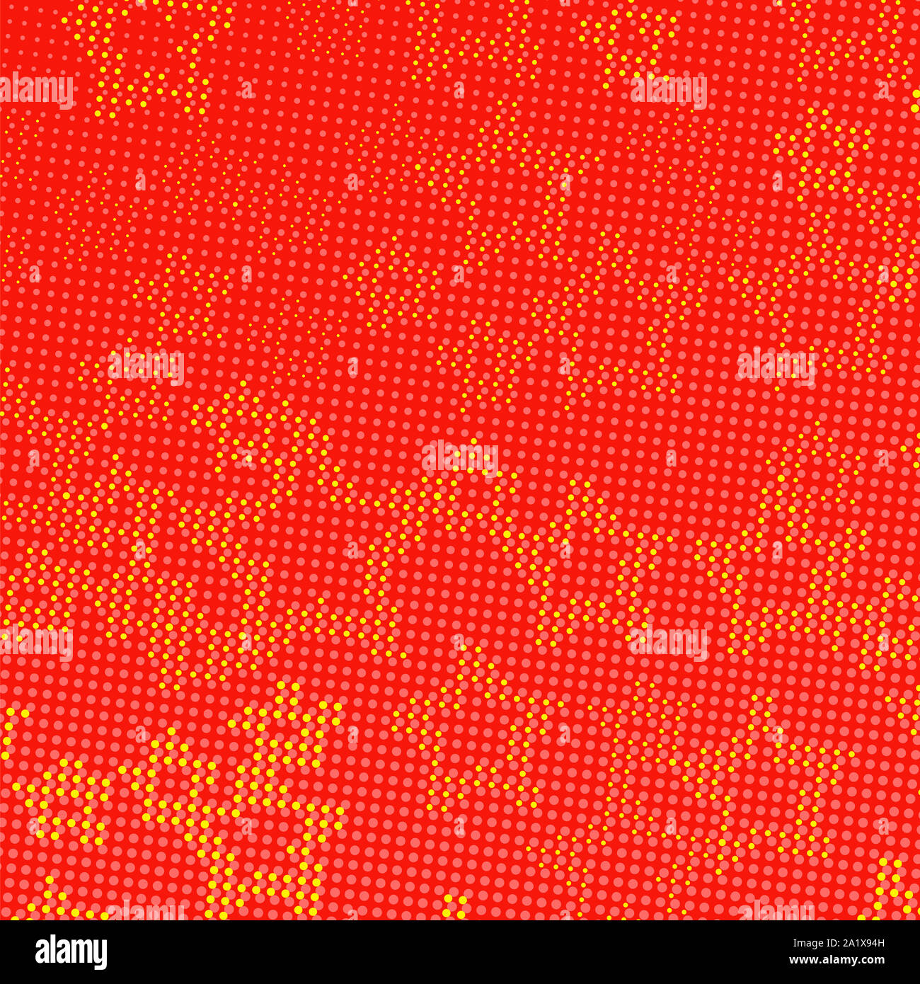 Halbton Star Hintergrund. Gelb Rot Starry gepunktete Textur. Pop Art Muster Stockfoto