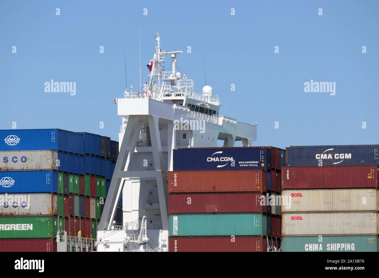 Das containerschiff Angesichts immer erreicht den Hafen von Rotterdam am 3. Juli 2019. Stockfoto