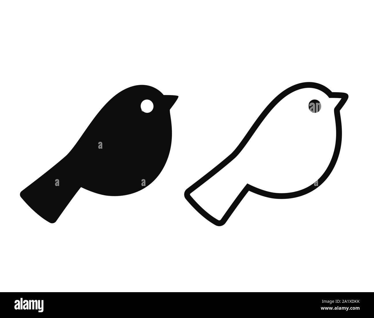 Einfache Cartoonvogel Symbol. Feste schwarze Silhouette Einfache Cartoonvogel Symbol. Feste schwarze Silhouette