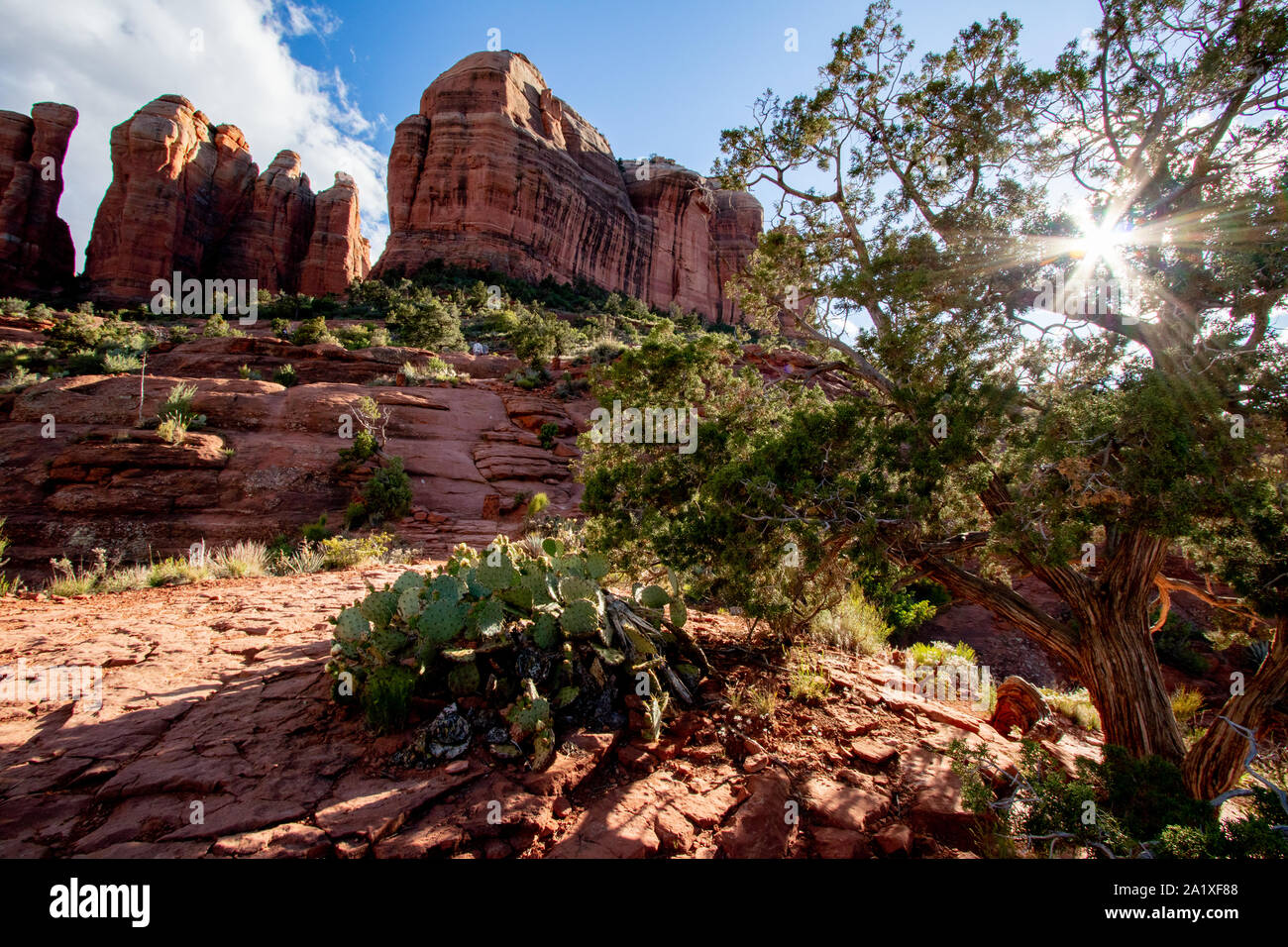 Sedona ist eine Red Rock City in Arizona, Vereinigte Staaten von Amerika, rote Sandsteinformationen, Reisen USA, Tourismus, schöne Landschaft, beliebter Ort für Stockfoto
