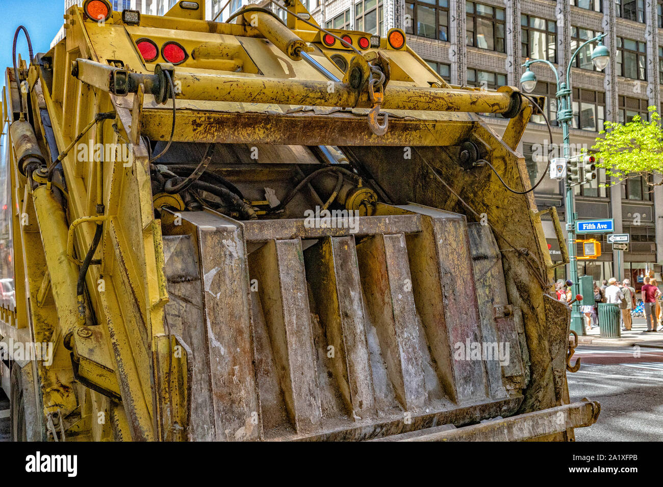 Müllwagen Detail in new york city, usa Stockfoto
