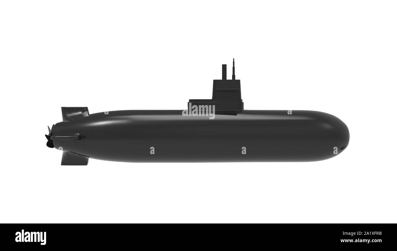 3D-Rendering eines U-Bootes in Weiß studio Hintergrund isoliert Stockfoto