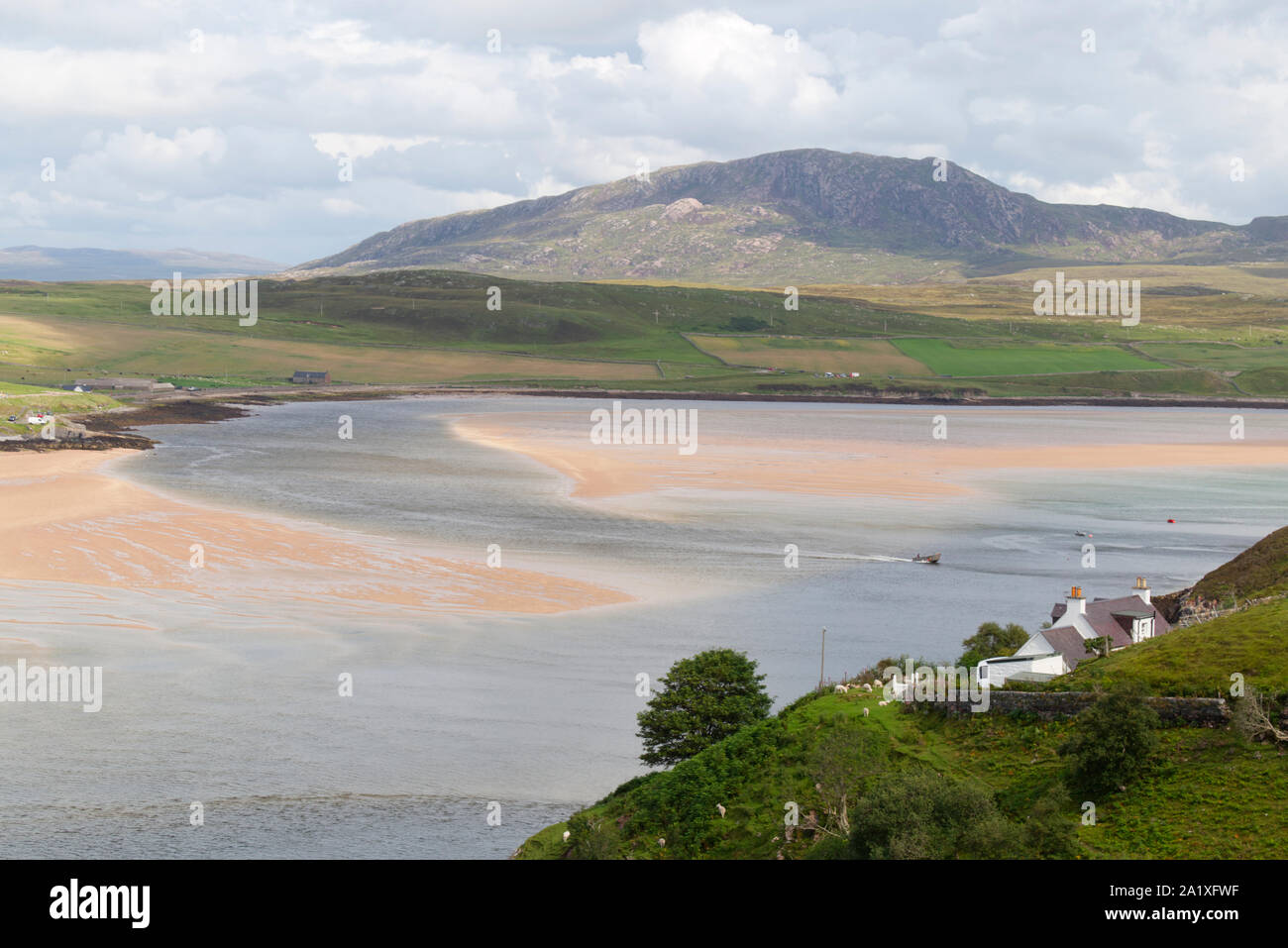 Kyle von Durness mit Cape Wrath Fähre, Sutherland Stockfoto