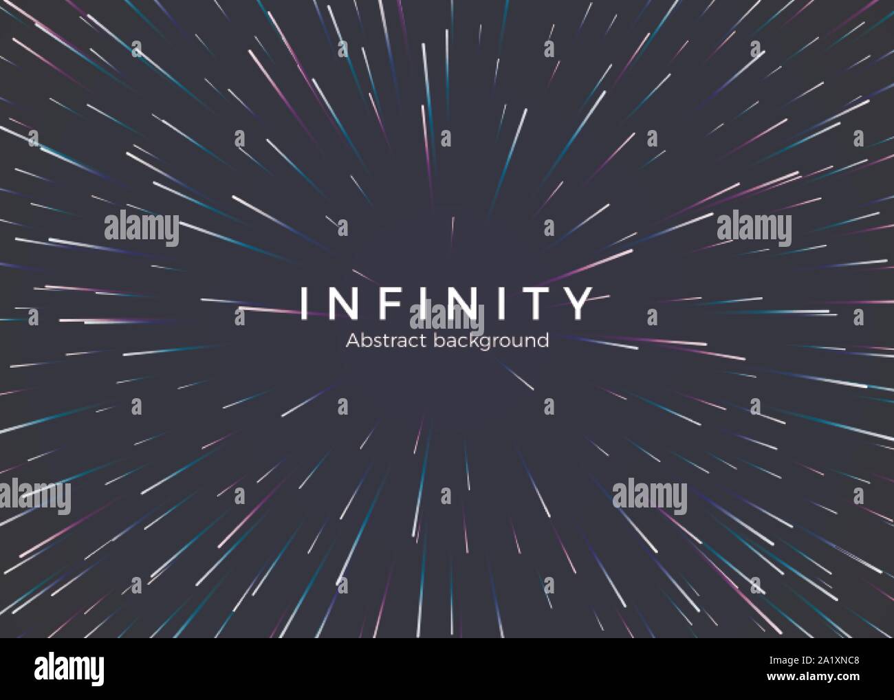 Infinity und Raum. Zusammenfassung Hintergrund Reise durch Raum und Zeit. Futuristische neon Poster. Trendige Musik banner Vorlage. Vektor Stock Vektor
