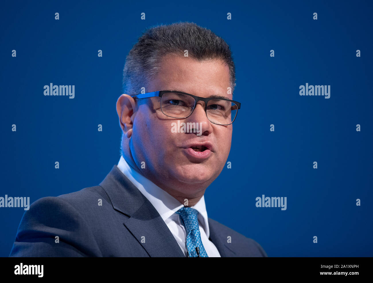 Manchester, Großbritannien. 29. September 2019. Alok Sharma, Minister für Internationale Entwicklung und MP für Reading West spricht am ersten Tag des dem Parteitag der Konservativen in Manchester. © Russell Hart/Alamy Leben Nachrichten. Stockfoto