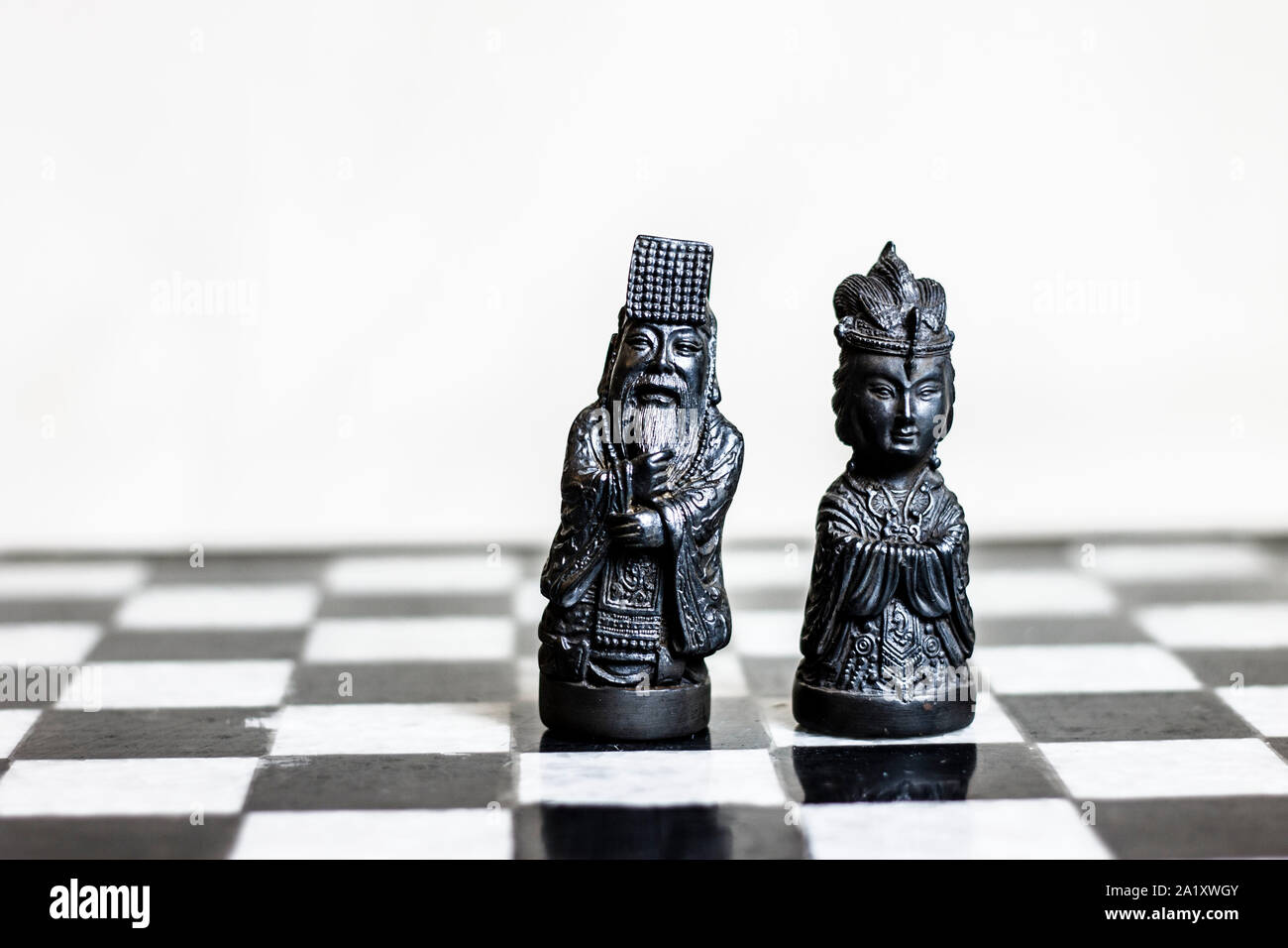Schach spiel. Führung und Wettbewerb Konzept. Stockfoto