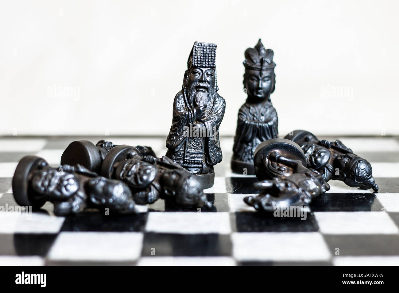 Schach spiel. Führung und Wettbewerb Konzept. Stockfoto