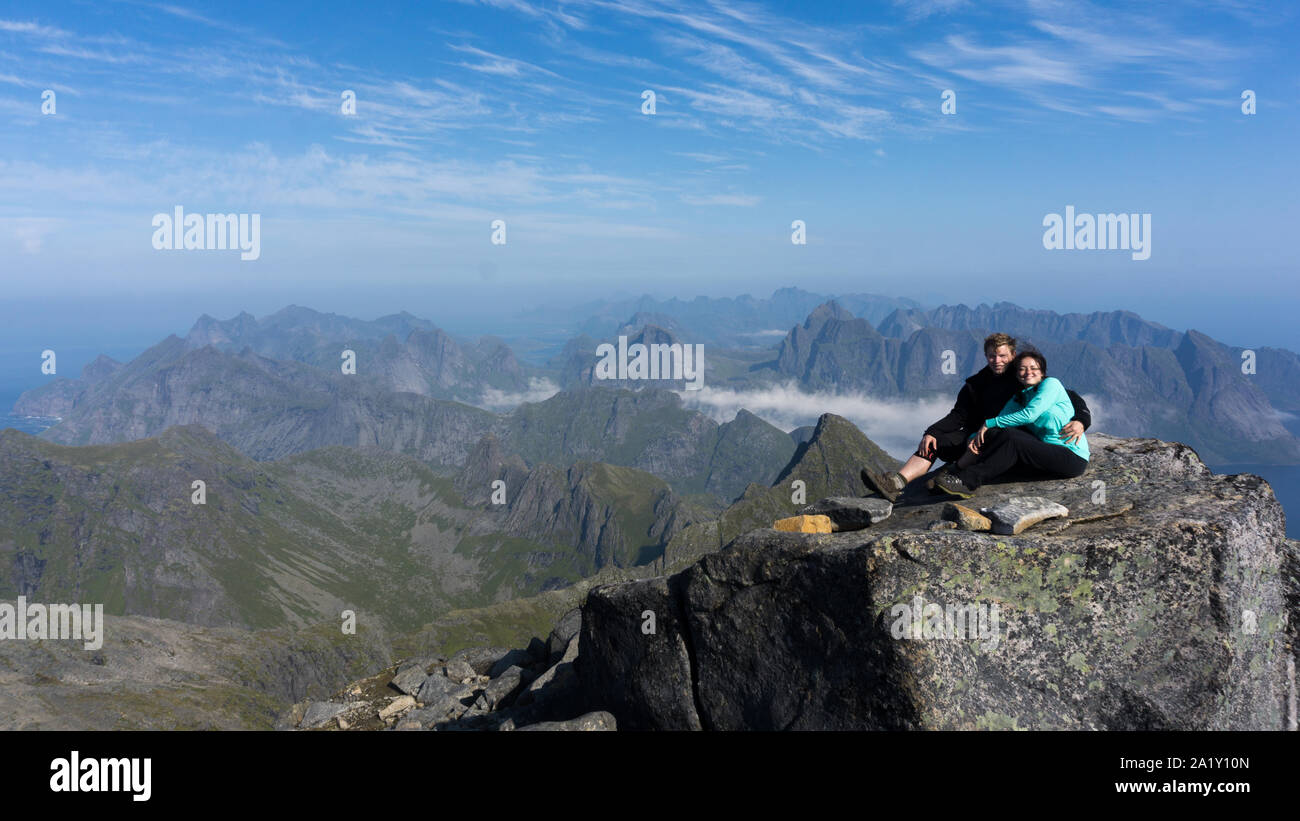 Hermannsdaltinden Gipfel in Das arktische Norwegen Lofoten Stockfoto