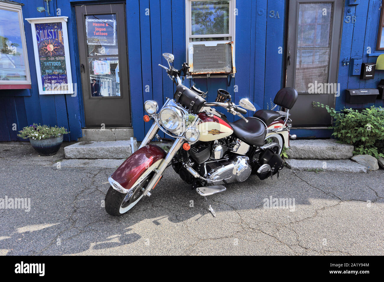 Harley Davidson Motorrad Rockport Massachusetts Stockfoto
