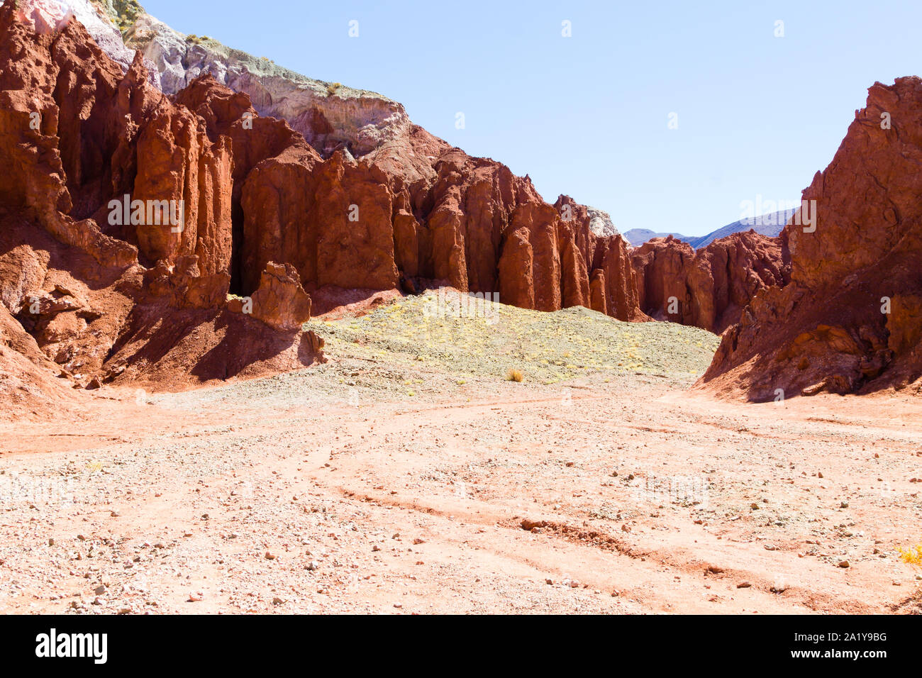 Rainbow Valley Landschaft, Chile. Chilenische Panorama. Valle Arcoiris Stockfoto