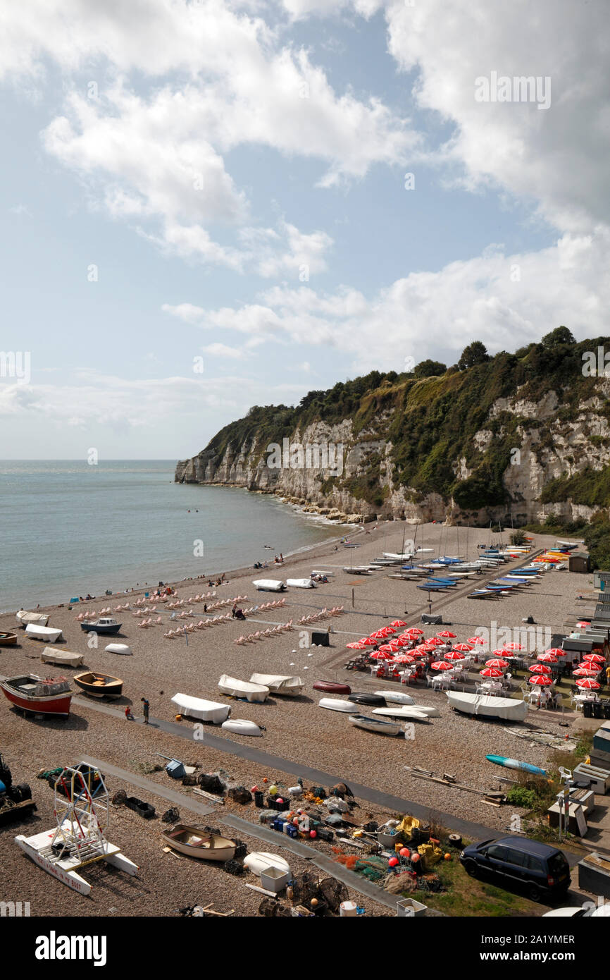 Bier Kieselstrand, East Devon, Großbritannien Stockfoto