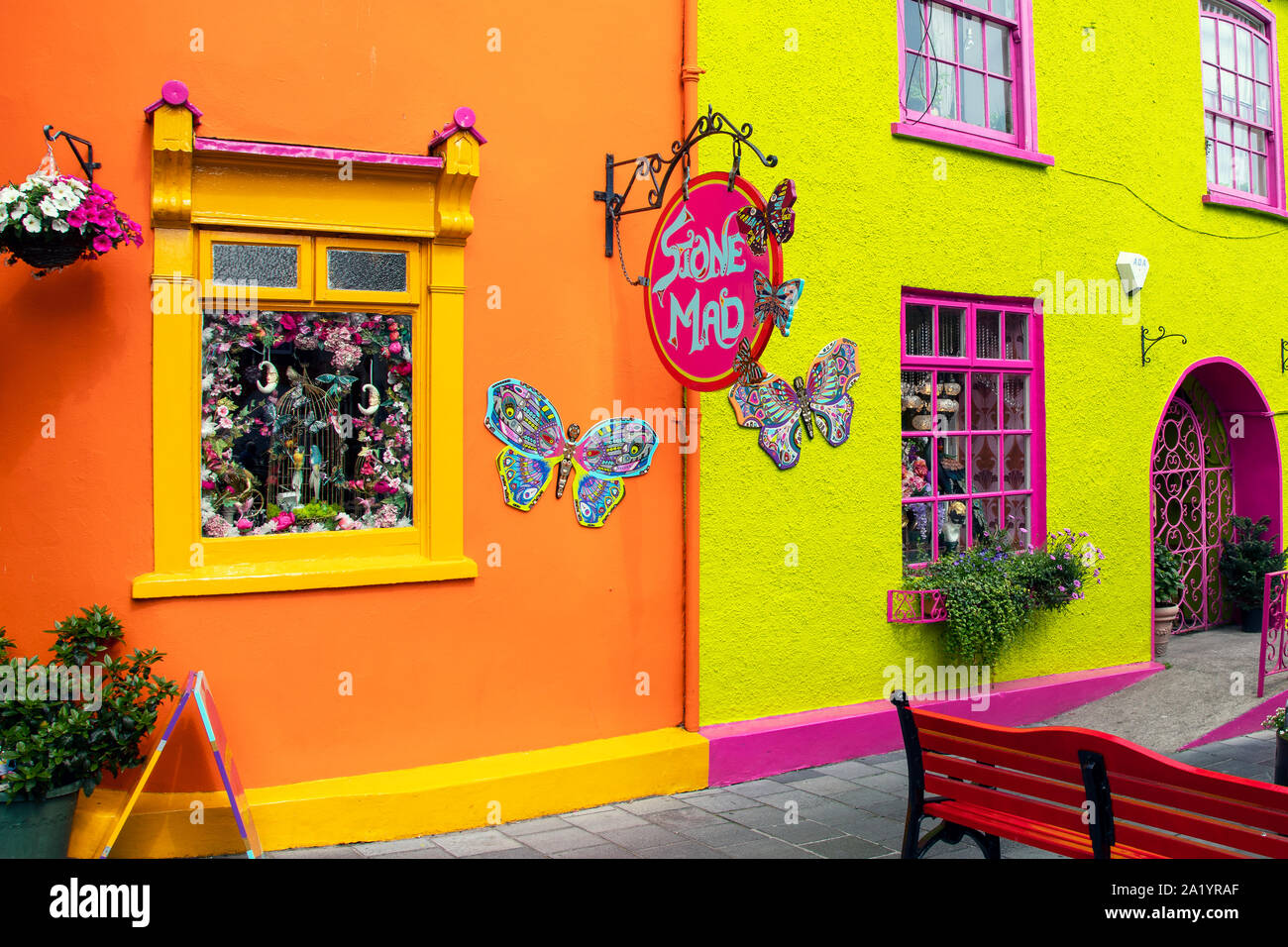 Die bunten Geschäfte Kinsale County Cork Irland Stockfoto