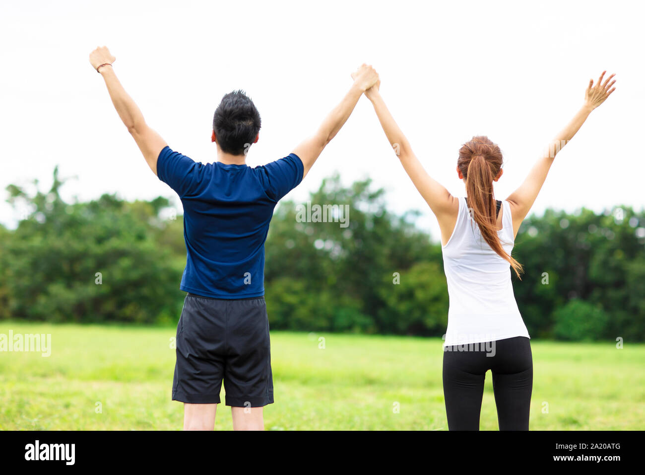 Junges Paar fitness training zusammen im Freien Stockfoto