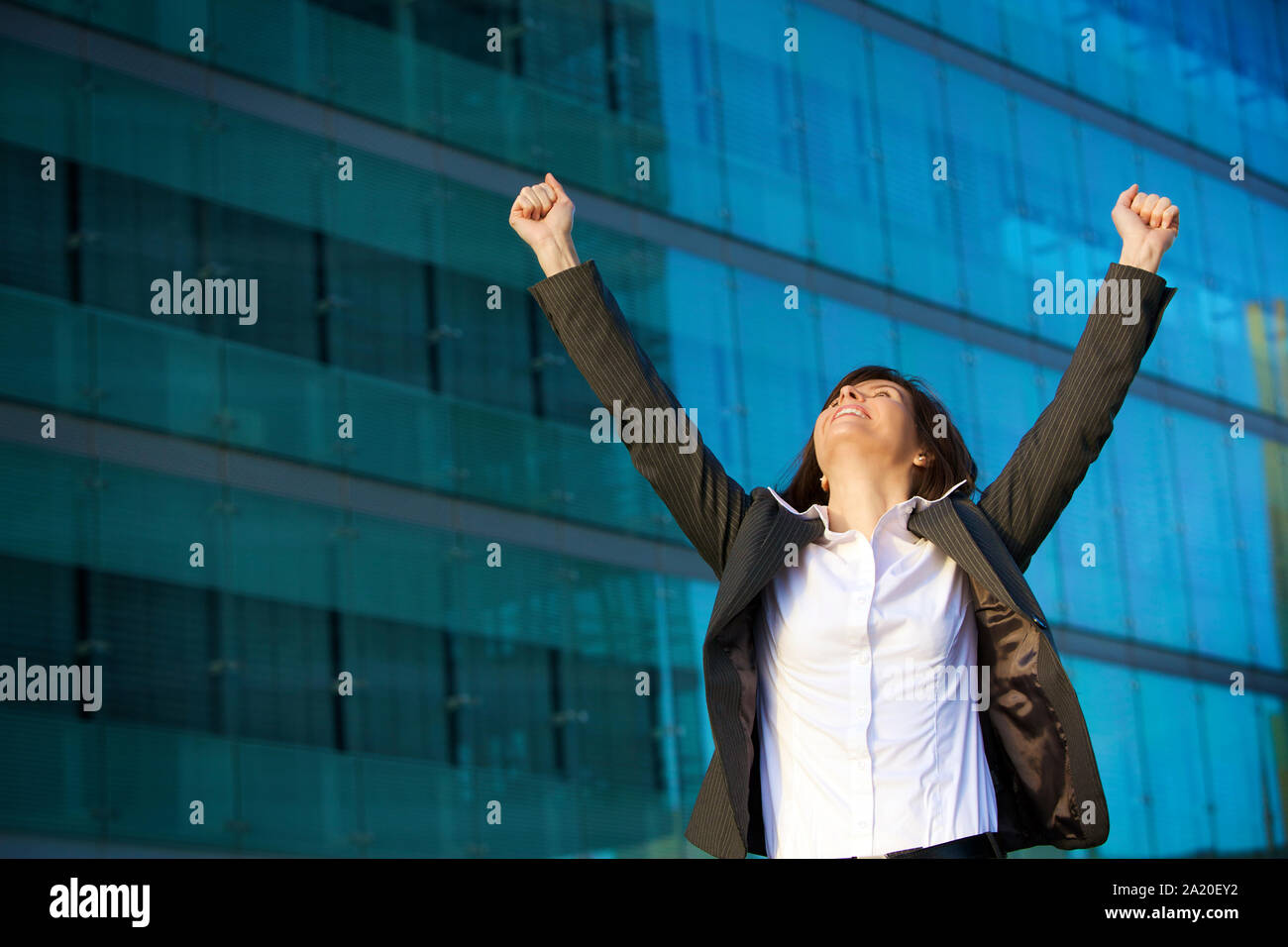 Frau, Mission erfüllt. Stockfoto