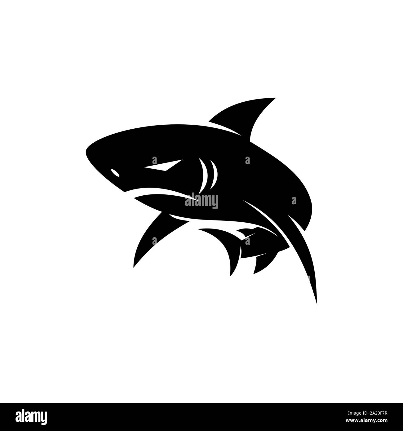 Shark Logo Design Grafik Vektor isolieren Abbildung Vorlage Stock