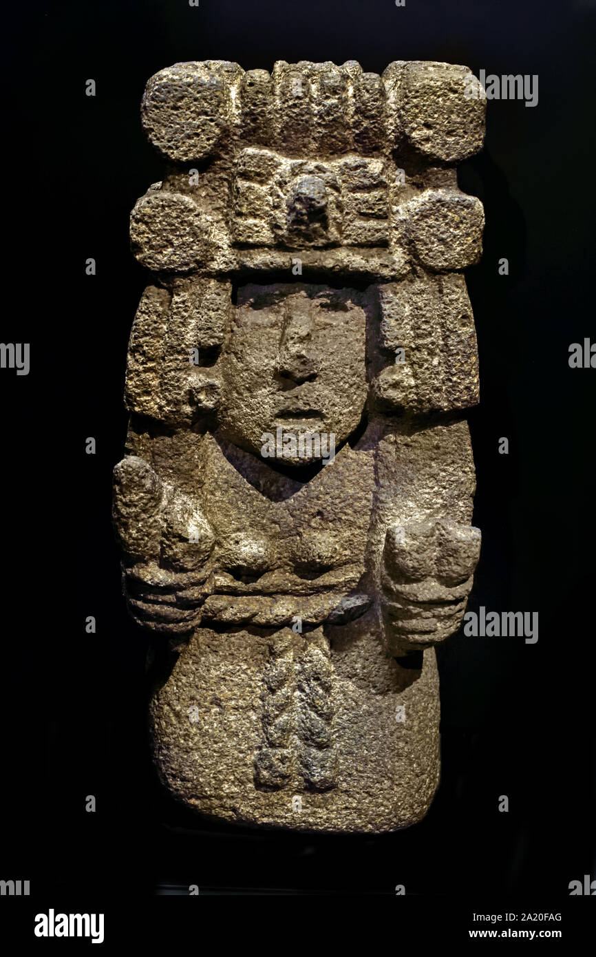 Chicomecoatl, Göttin der Mais. Die Azteken mesoamerikanischen Kultur im zentralen Mexiko post-Classic 1300 und 1521. Mexiko Mittelamerika, Amerikanische. Stockfoto