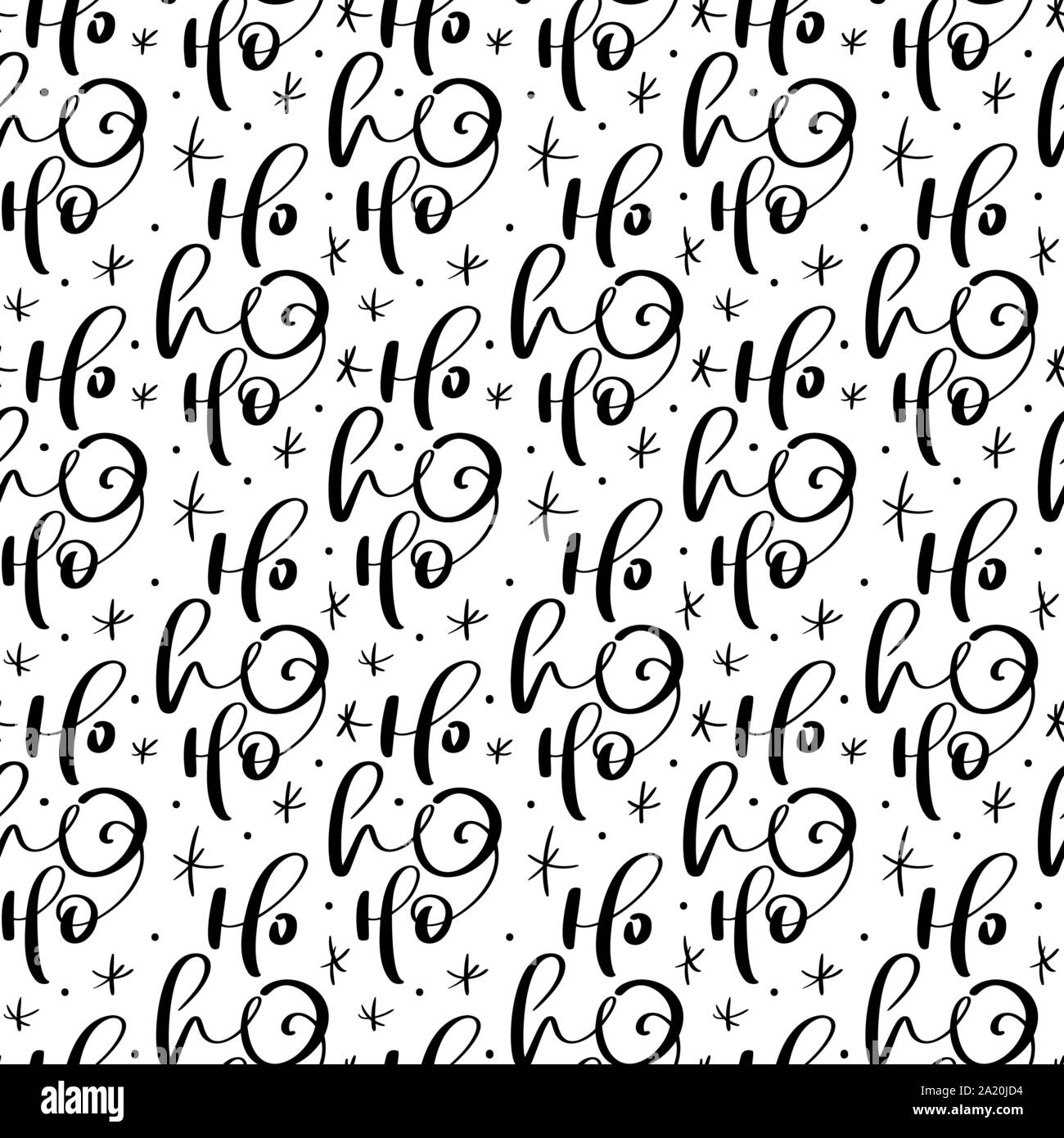 Nahtlose kalligrafischen Weihnachten vector Pattern mit Text Ho Ho Ho. Winter Hintergrund Design für Stoff Textil, web Wand, Grußkarte Stock Vektor