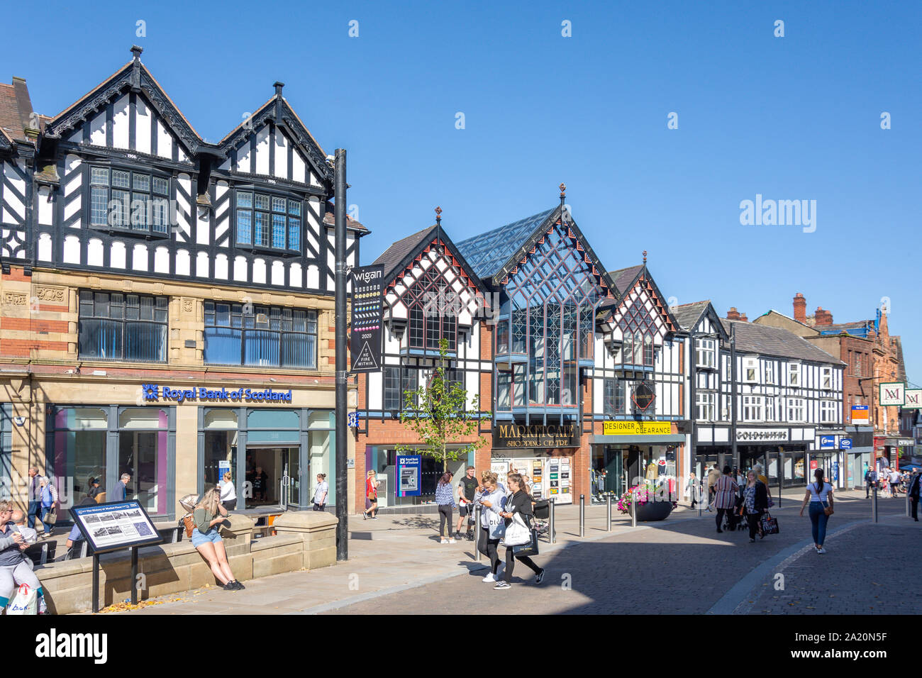 Die Marketgate Einkaufszentrum, Marktplatz, Wigan, Greater Manchester, England, Vereinigtes Königreich Stockfoto