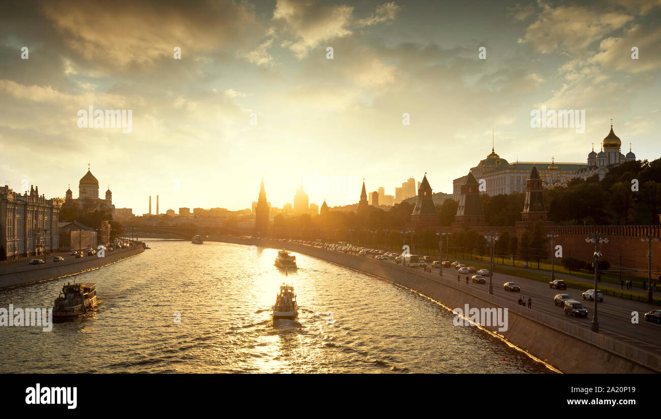 Panorama von Moskau und des Kreml in Russland Stockfoto