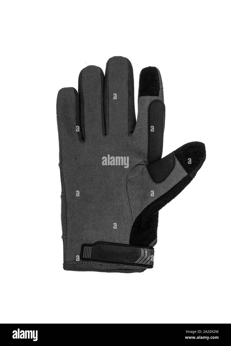 Militärische Handschuhe, taktische Handschuhe, Schutzhandschuhe isoliert weißer Hintergrund. Handgelenk. Jagd Full Finger Handschuhe isoliert auf weißem Stockfoto