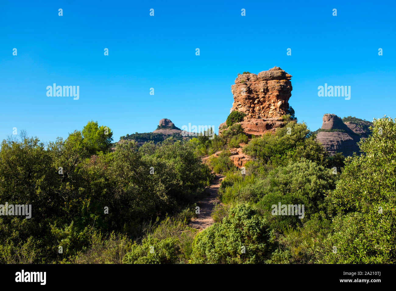 Turó Roig de Vacarisses. Parc Natural de Sant Llorenç Del Munt i l'Obac Stockfoto