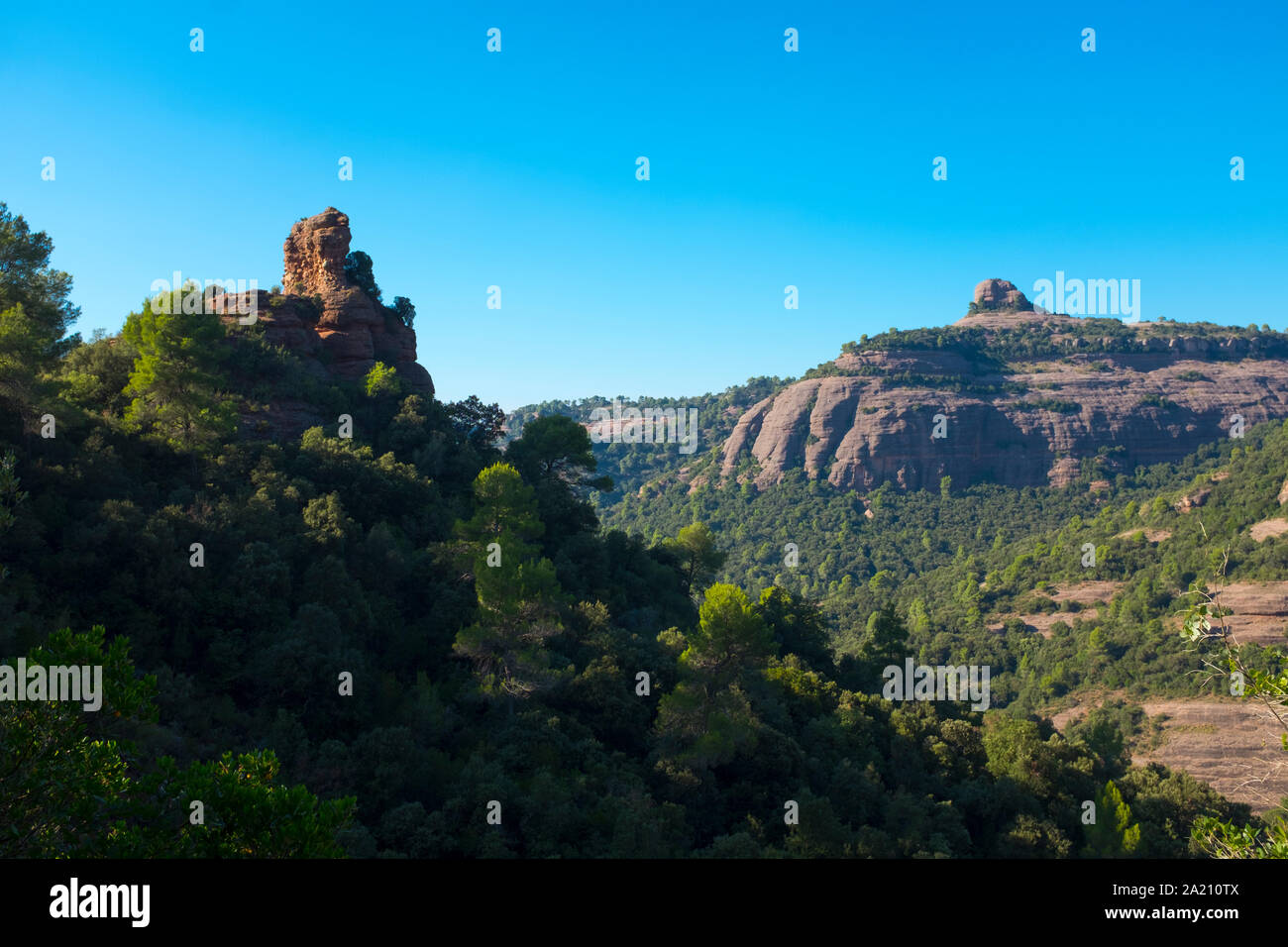Turó Roig de Vacarisses. Parc Natural de Sant Llorenç Del Munt i l'Obac Stockfoto